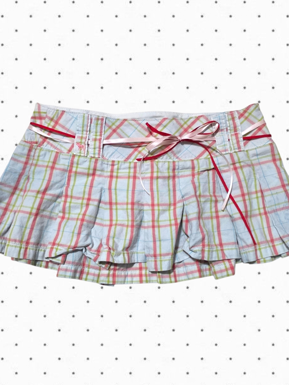 Abercrombie vintage pink and blue pleated miniskirt